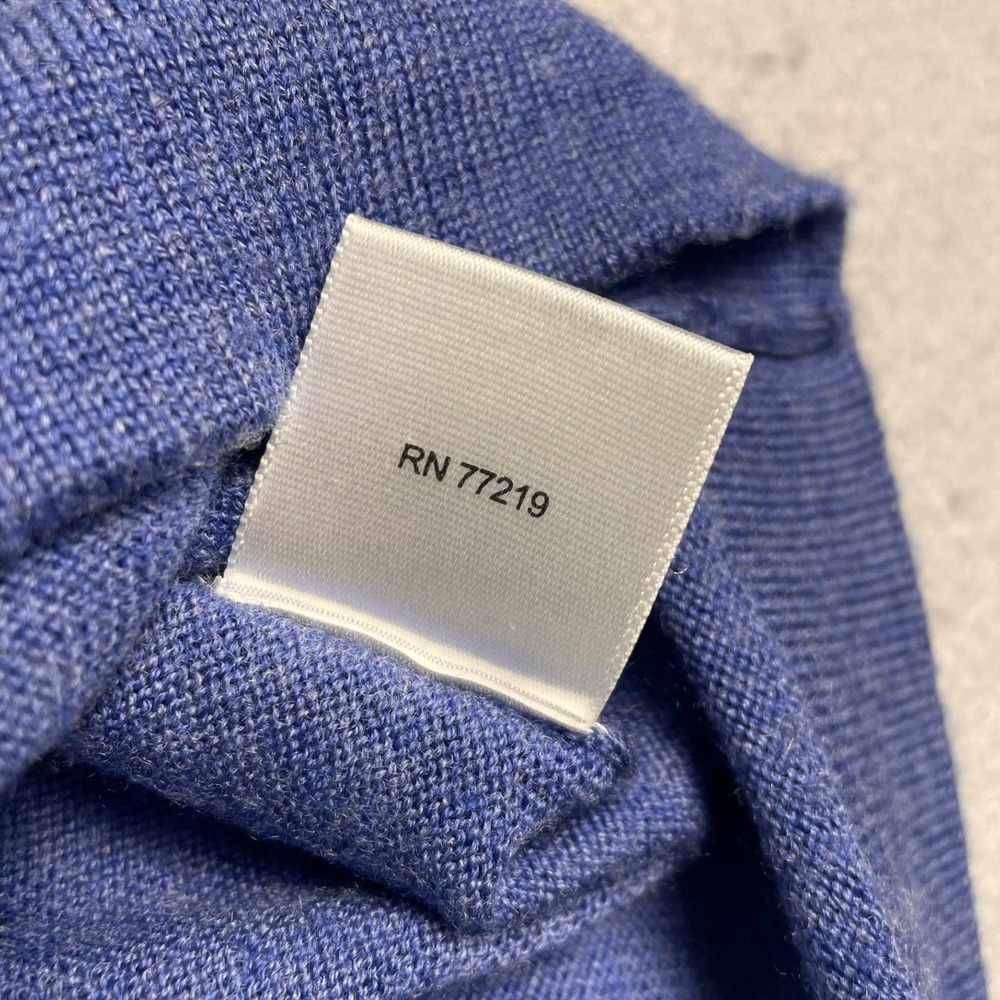 Joseph Abboud Sweater Mens 3X Blue Extra Fine Merino Wool Quarter Zip Classic - Picture 5 of 10